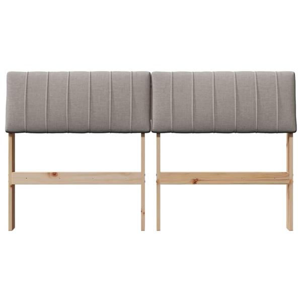 Gepolstertes Kopfteil Taupe 135 cm Massives Kiefernholz