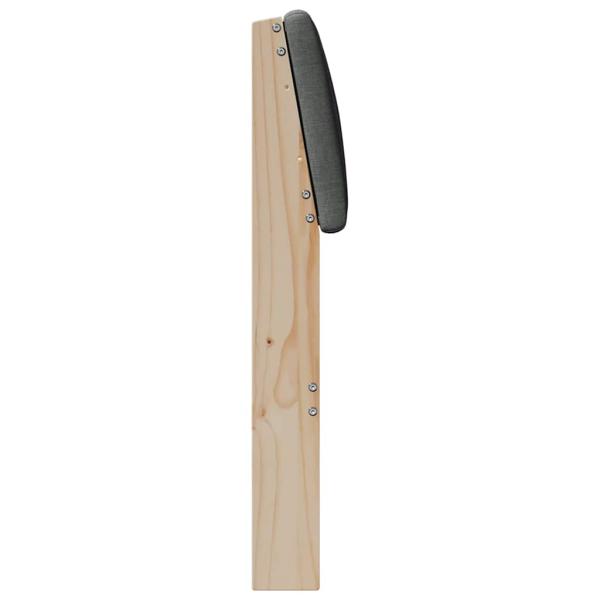 Gepolstertes Kopfteil Dunkelgrau 90 cm Massives Kiefernholz