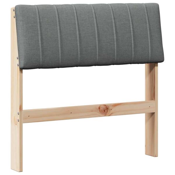 Gepolstertes Kopfteil Dunkelgrau 80 cm Massives Kiefernholz