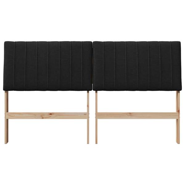 Gepolstertes Kopfteil Schwarz 150 cm Massives Kiefernholz
