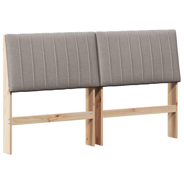 Gepolstertes Kopfteil Taupe 150 cm Massives Kiefernholz
