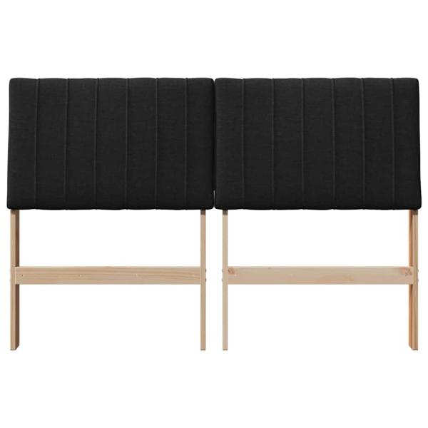 Gepolstertes Kopfteil Schwarz 135 cm Massives Kiefernholz