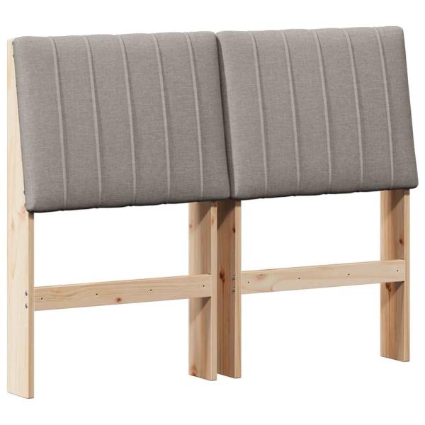 Gepolstertes Kopfteil Taupe 120 cm Massives Kiefernholz