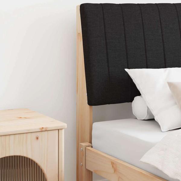 ARDEBO.de - Gepolstertes Kopfteil Schwarz 90 cm Massives Kiefernholz
