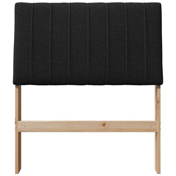 Gepolstertes Kopfteil Schwarz 75 cm Massives Kiefernholz