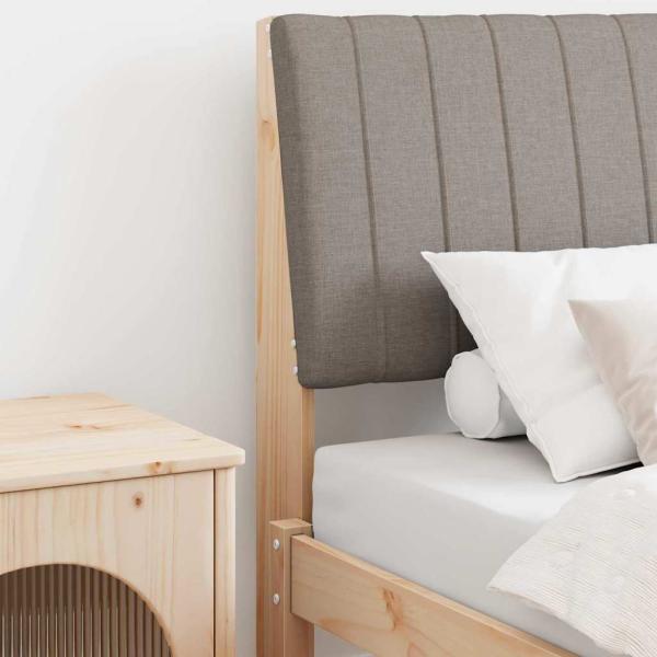ARDEBO.de - Gepolstertes Kopfteil Taupe 75 cm Massives Kiefernholz