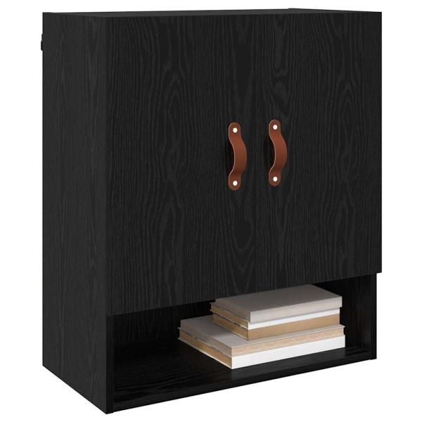 Wandschrank 60 x 31 x 70 cm Holzwerkstoff Schwarz Eichen-Optik