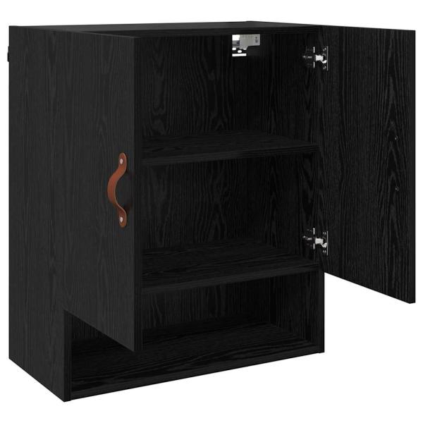 Wandschrank 60 x 31 x 70 cm Holzwerkstoff Schwarz Eichen-Optik