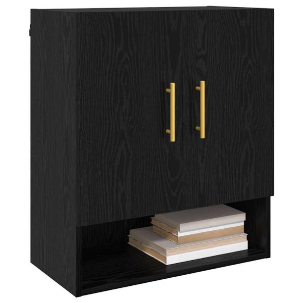 Wandschrank 60 x 31 x 70 cm Holzwerkstoff Schwarz Eichen-Optik