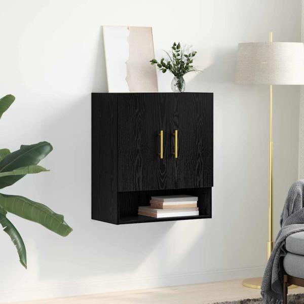 Wandschrank 60 x 31 x 70 cm Holzwerkstoff Schwarz Eichen-Optik