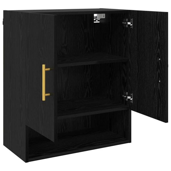 Wandschrank 60 x 31 x 70 cm Holzwerkstoff Schwarz Eichen-Optik