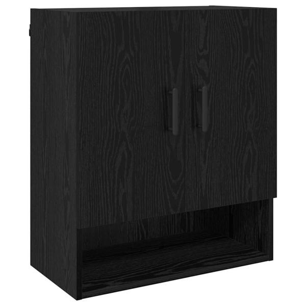 Wandschrank 60 x 31 x 70 cm Holzwerkstoff Schwarz Eichen-Optik