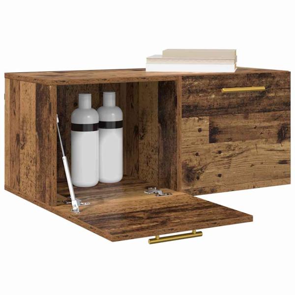 Wandschrank 80 x 36.5 x 35 cm Holzwerkstoff Altholz