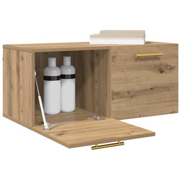 Wandschrank 80 x 36.5 x 35 cm Holzwerkstoff Artisan-Eiche