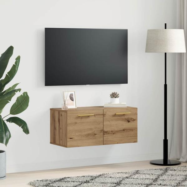 Wandschrank 80 x 36.5 x 35 cm Holzwerkstoff Artisan-Eiche