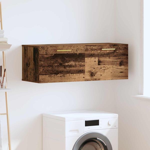 ARDEBO.de - Wandschrank 100 x 36,5 x 35 cm Holzwerkstoff Altholz