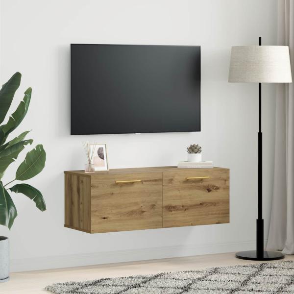 Wandschrank 100 x 36,5 x 35 cm Holzwerkstoff Artisan-Eiche