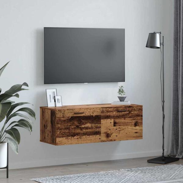 Wandschrank 100 x 36,5 x 35 cm Holzwerkstoff Altholz