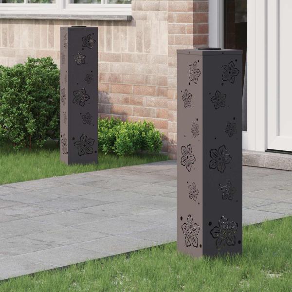 ARDEBO.de - Solar LED Weg Licht 2 stk. Warmes Weiß 18 x 18 x 80 cm
