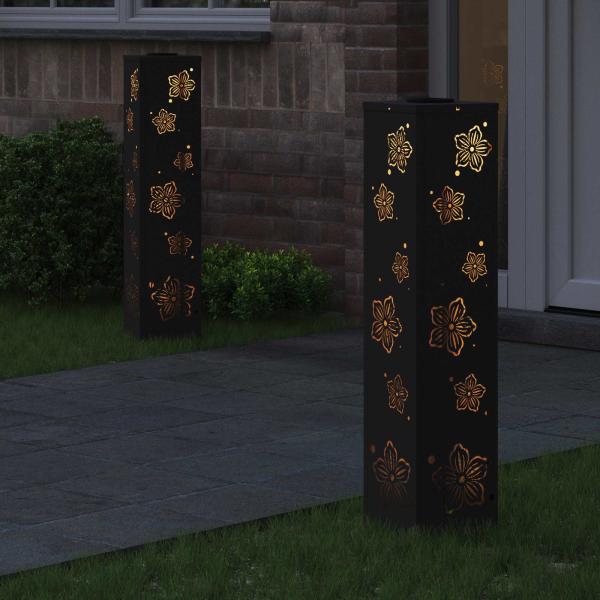 Solar LED Weg Licht 2 stk. Warmes Weiß 18 x 18 x 80 cm