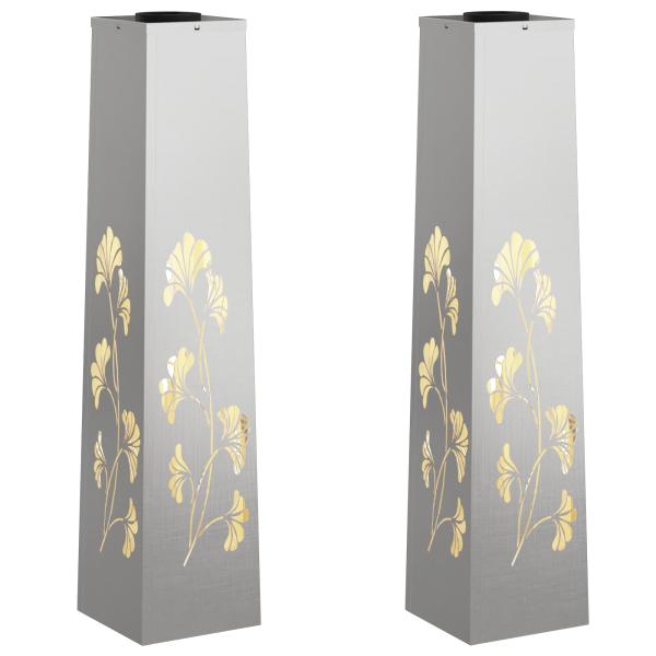 Solar LED Weg Licht 2 Stk. Warmes Weiß 18 x 18 x 80 cm