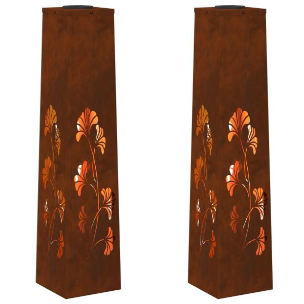 Solar LED Weg Licht 2 Stk. Warmes Weiß 18 x 18 x 80 cm