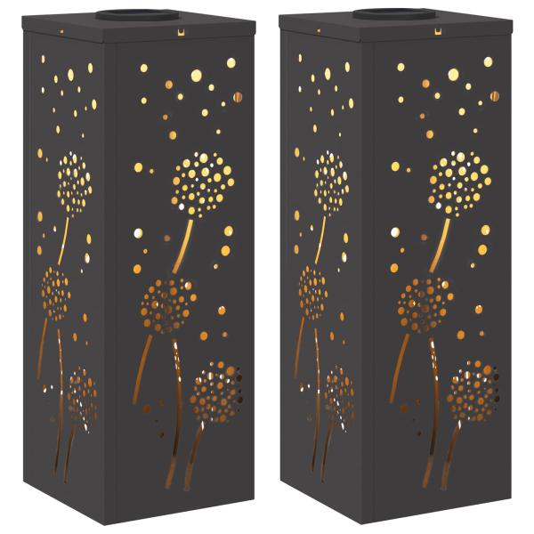 Solar LED Weg Licht 2 Stk. Warmes Weiß 18 x 18 x 50 cm
