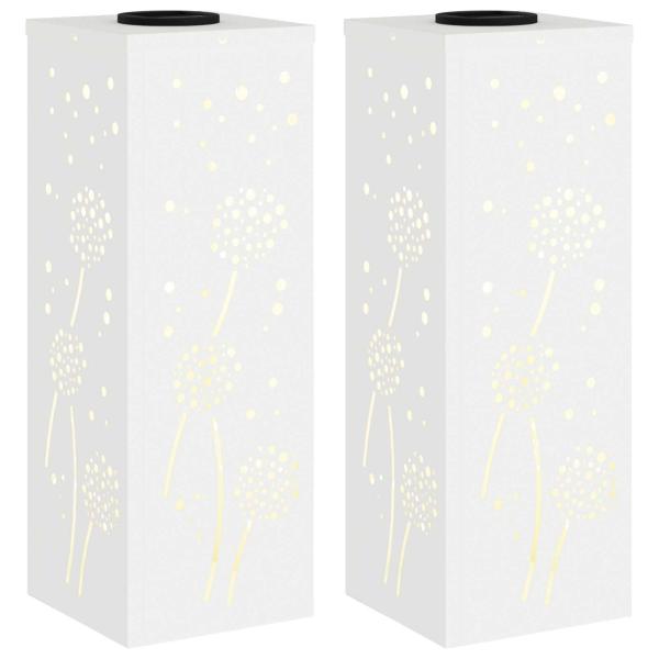 Solar LED Weg Licht 2 Stk. Warmes Weiß 18 x 18 x 50 cm
