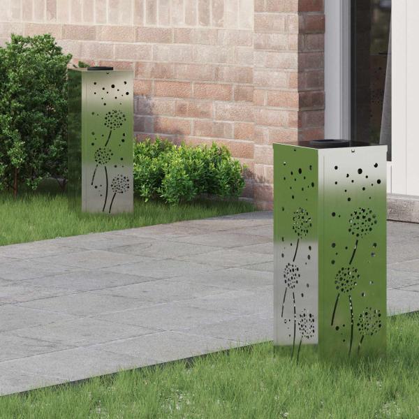 ARDEBO.de - Solar LED Weg Licht 2 stk. Warmes Weiß 18 x 18 x 50 cm