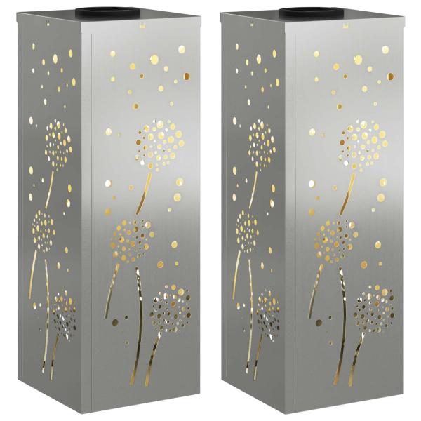 Solar LED Weg Licht 2 stk. Warmes Weiß 18 x 18 x 50 cm