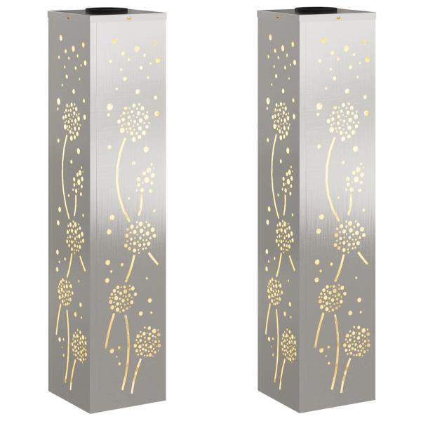 Solar LED Weg Licht 2 stk. Warmes Weiß 18 x 18 x 80 cm
