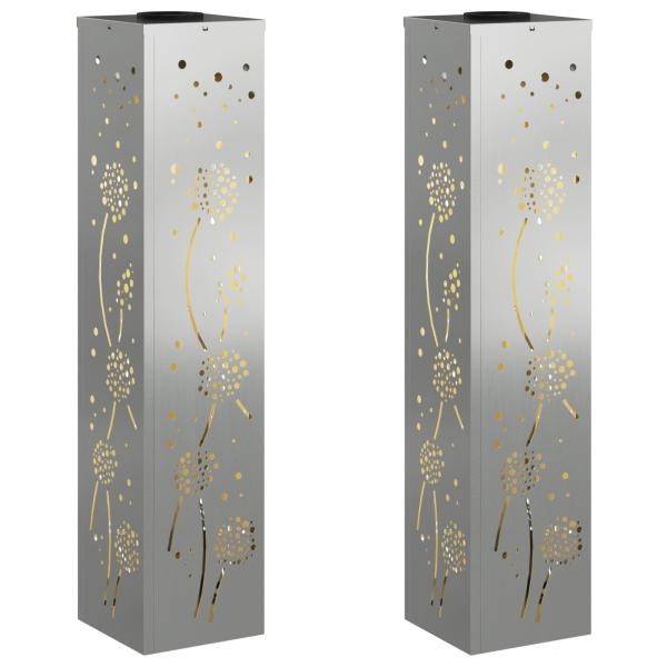Solar LED Weg Licht 2 stk. Warmes Weiß 18 x 18 x 80 cm