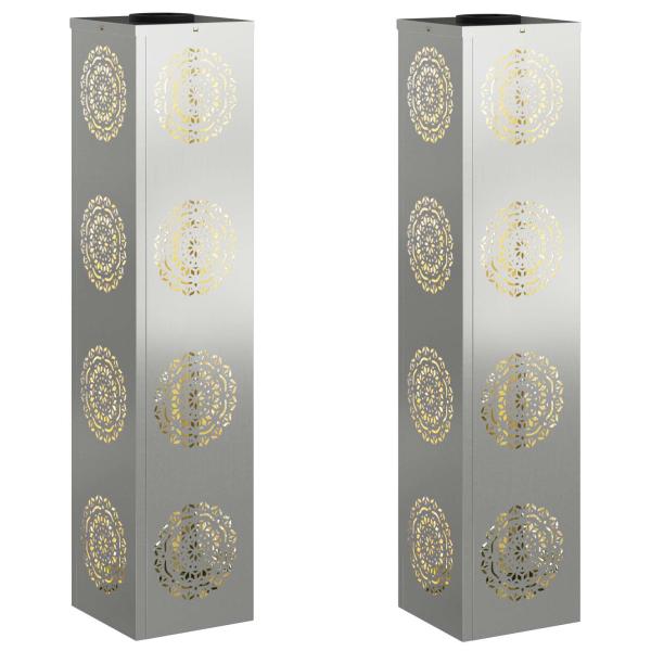 Solar LED Weg Licht 2 stk. Warmes Weiß 18 x 18 x 80 cm