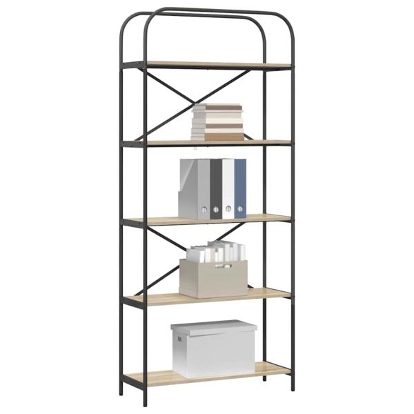 Bücherregal 5 Ebenen 80 x 30 x 183 cm Holzwerkstoff