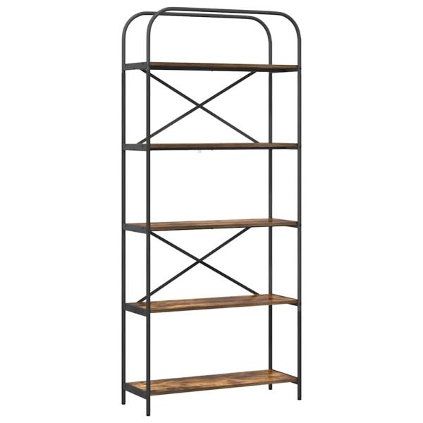 Bücherregal 5 Ebenen 80 x 30 x 183 cm Holzwerkstoff