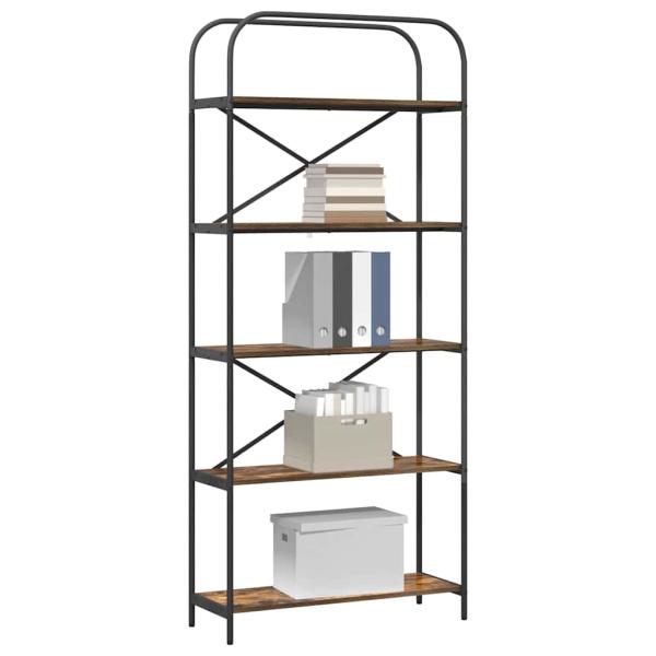 Bücherregal 5 Ebenen 80 x 30 x 183 cm Holzwerkstoff