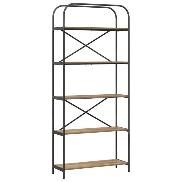 Bücherregal 5 Ebenen 80 x 30 x 183 cm Holzwerkstoff