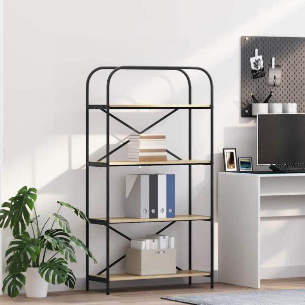 ARDEBO.de - Bücherregal 4 Ebenen 80 x 30 x 146 cm Holzwerkstoff