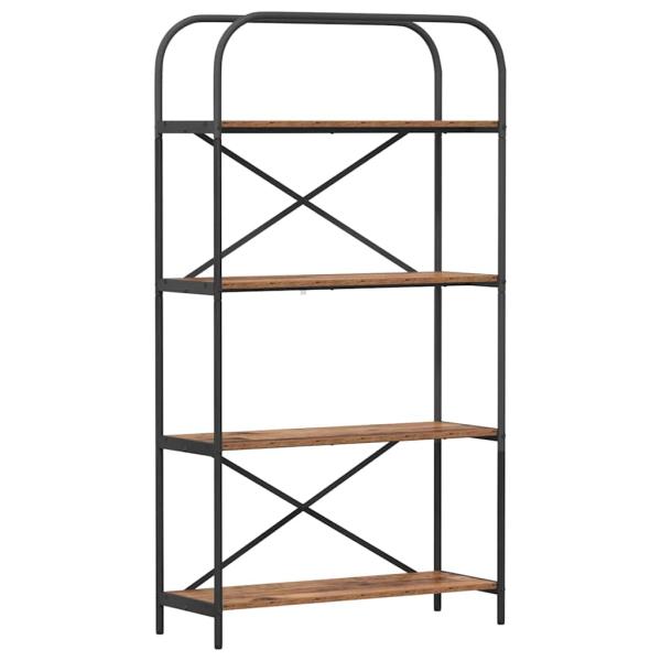 B?cherregal 4 Ebenen 80 x 30 x 146 cm Holzwerkstoff Altholz