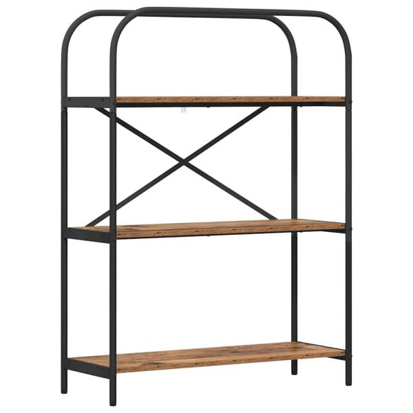 B?cherregal 3 Ebenen 80 x 30 x 109 cm Holzwerkstoff Altholz