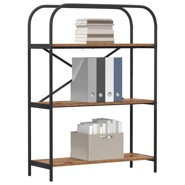 B?cherregal 3 Ebenen 80 x 30 x 109 cm Holzwerkstoff Altholz