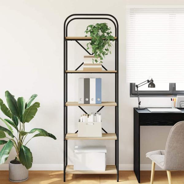 Bücherregal 5 Ebenen 60 x 30 x 183 cm Holzwerkstoff