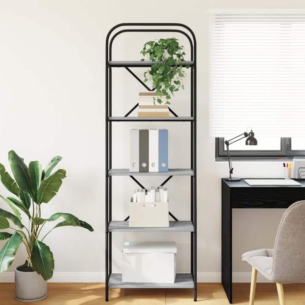 Bücherregal 5 Ebenen 60 x 30 x 183 cm Holzwerkstoff
