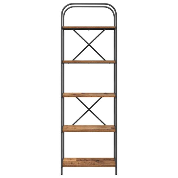 Bücherregal 5 Ebenen 60 x 30 x 183 cm Holzwerkstoff Altholz