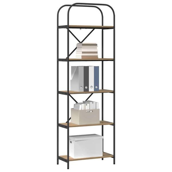 Bücherregal 5 Ebenen 60 x 30 x 183 cm Holzwerkstoff