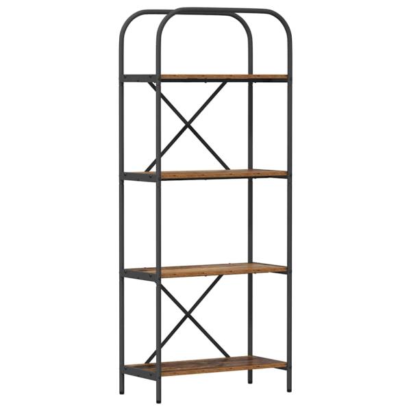 Bücherregal 4 Ebenen 60 x 30 x 146 cm Holzwerkstoff Altholz