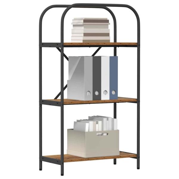 B?cherregal 3 Ebenen 60 x 30 x 109 cm Holzwerkstoff Altholz