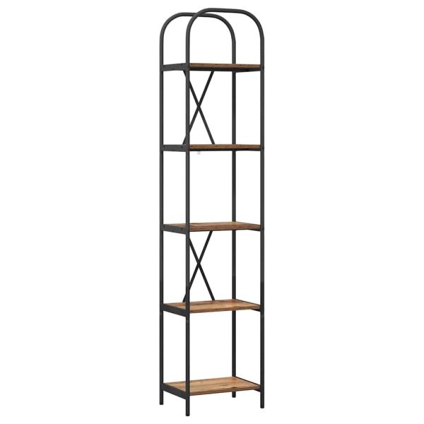 Bücherregal 5 Ebenen 40 x 30 x 183 cm Holzwerkstoff Altholz