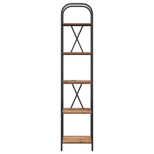 Bücherregal 5 Ebenen 40 x 30 x 183 cm Holzwerkstoff Altholz