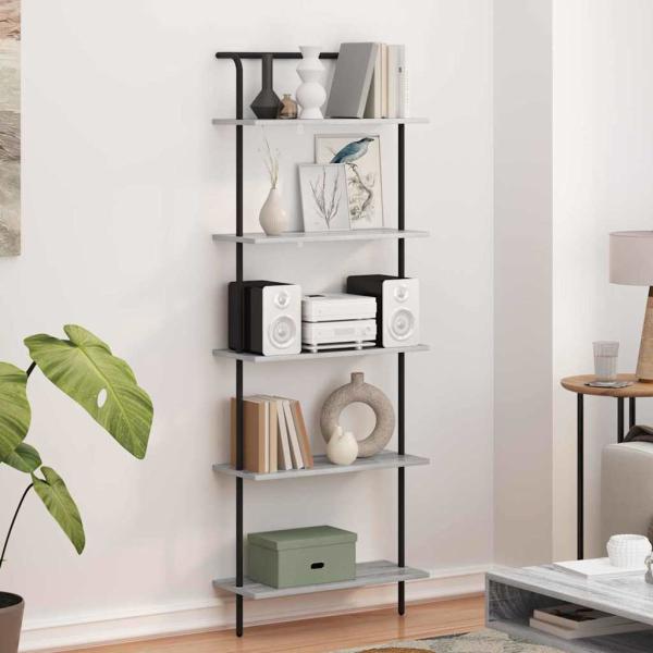 Bücherregal 5 Ebenen 60 x 24 x 168 cm Holzwerkstoff